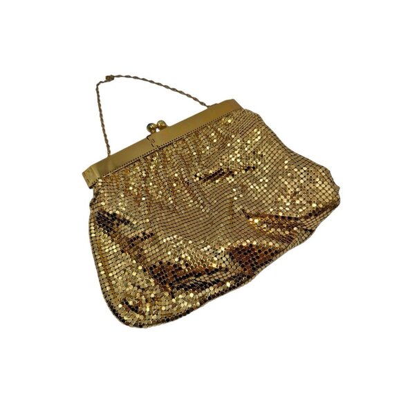 Vtg Gold Mesh Purse Evening Bag Duramesh 50s Hollywood Regency Art Deco USA - Picture 2 of 16